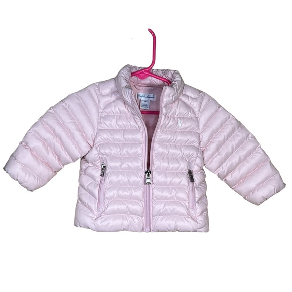 Ralph Lauren Infant Soft Pink Insulated Puffer Jacket Size 6 Months EUC - Picture 2 of 8